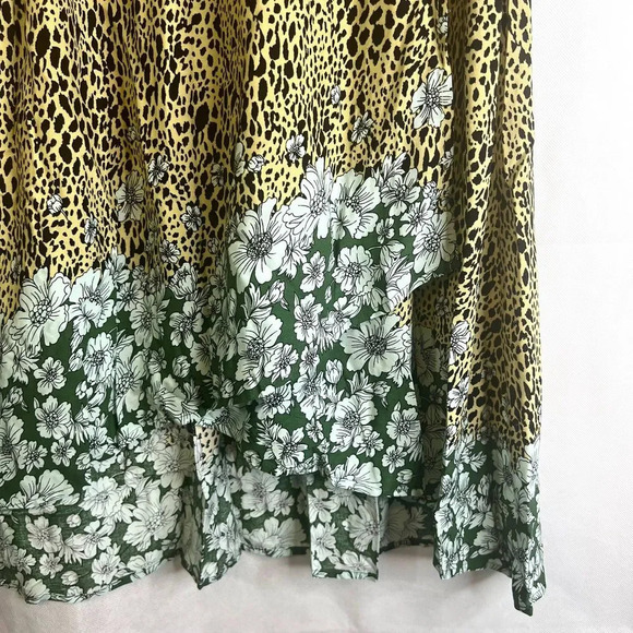 GiGio by UmGee Animal Print‎ Floral Faux Wrap Skirt Size Large - Picture 5 of 9